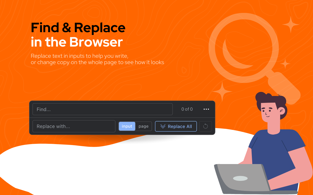 Find and replace in the browser