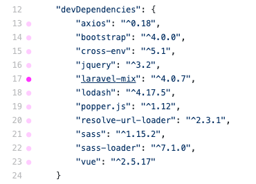 Hovering over a dependency name in a package.json file shows that it is a hyperlink